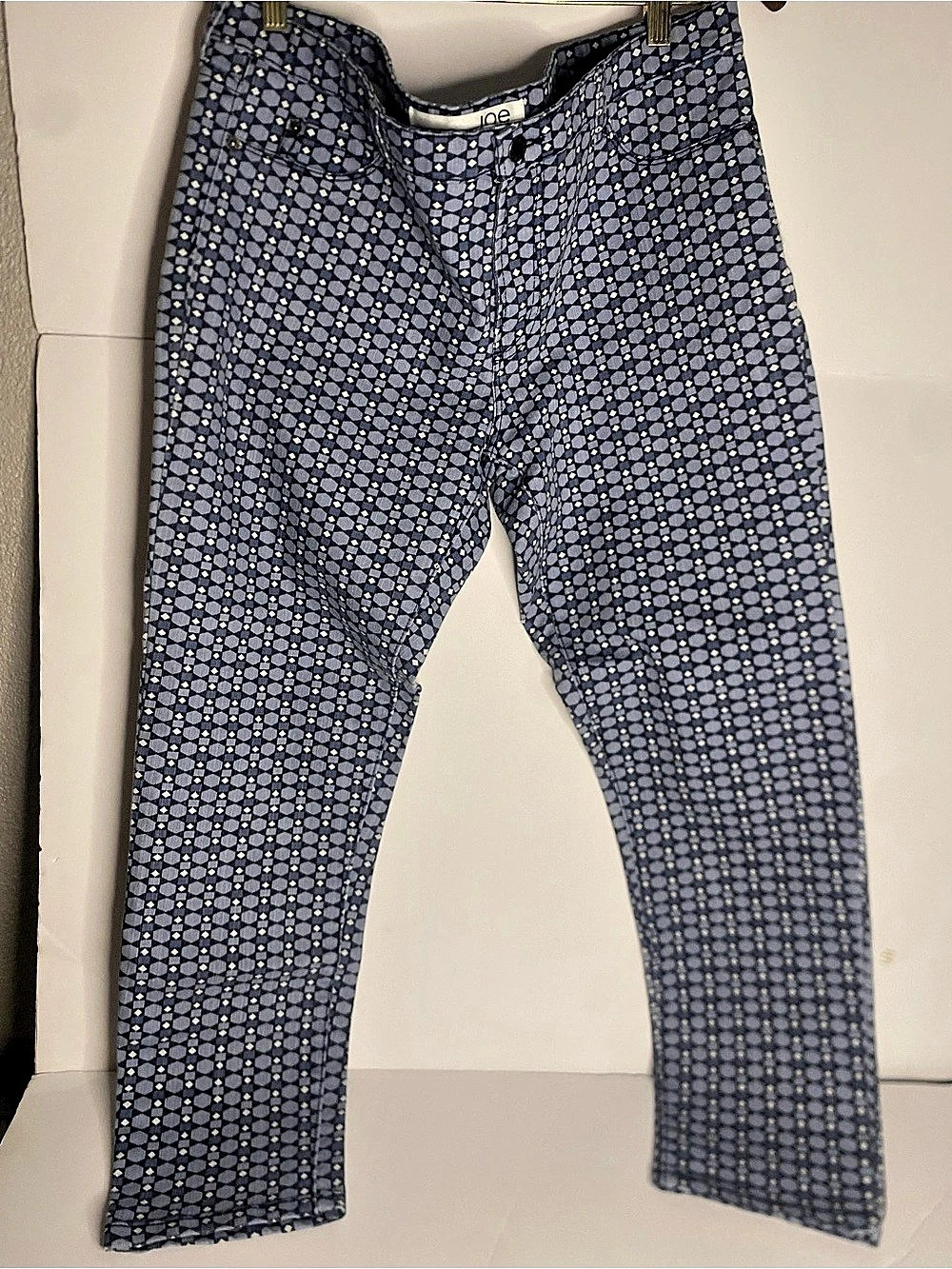 Joe's Jeans Geometric Skinny Jeans Waist 10 Blue & White